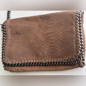 Brown Italian genuine leather crossbody clutch- Good Condition